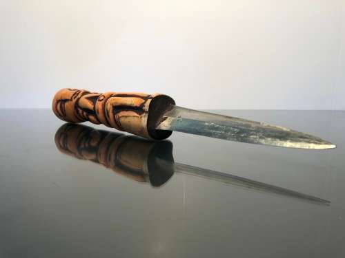 A Tribal Bone Hand Forged Knife