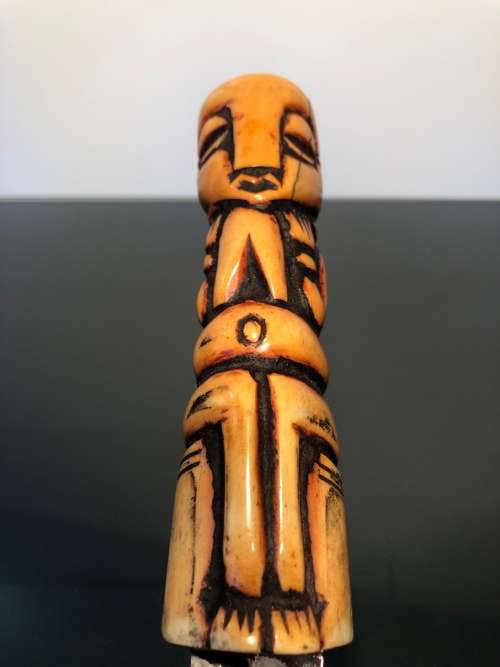 A Tribal Bone Hand Forged Knife