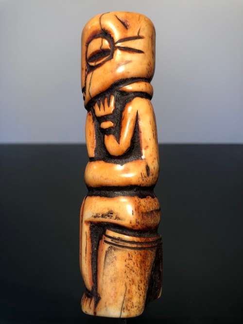 A Tribal Bone Hand Forged Knife