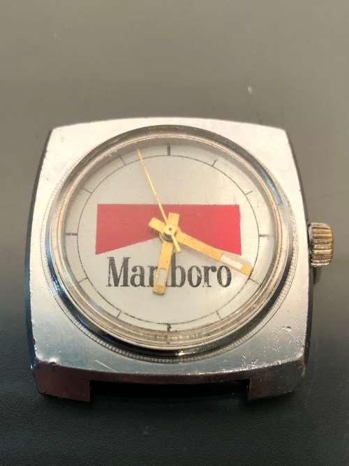 A Rare Marlboro Man Mens Cronel Swiss Wind up Watch 1970s