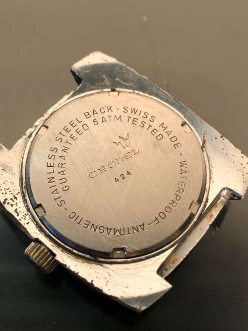 A Rare Marlboro Man Mens Cronel Swiss Wind up Watch 1970s