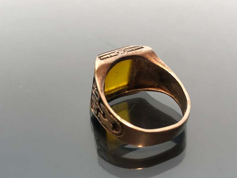 A Sterling Silver Carnelian Stone Afgan Arabic Mystical Ring