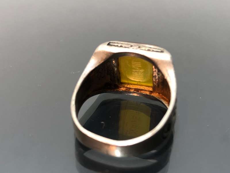 A Sterling Silver Carnelian Stone Afgan Arabic Mystical Ring