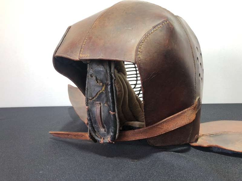 A Rare Meiji Period original Japanese Kendo Leather Helmut