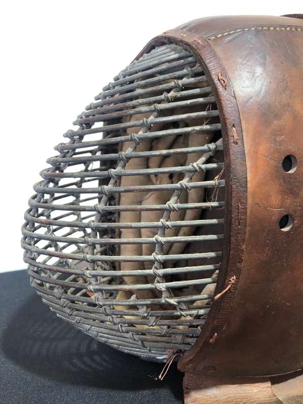 A Rare Meiji Period original Japanese Kendo Leather Helmut