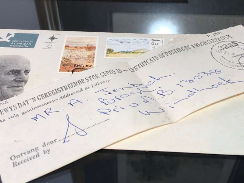 Namibian Artist Adolph Jentsch Signed Print First Day Cover and Letter