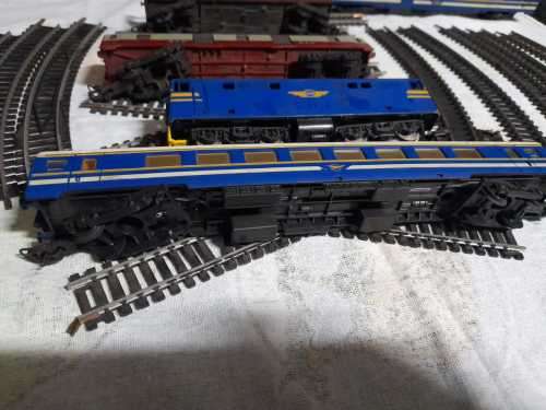 Vintage Scalextric set and a old  train set sold as is as a lot