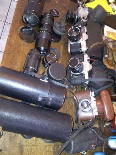 5 vintage  35mm Cameras and  Lenses