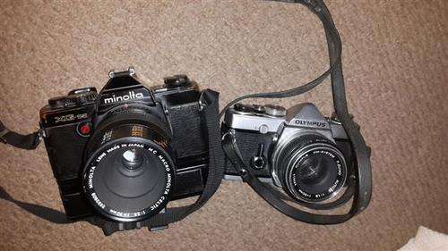 LATE ENTRY TWO  RARE  cameras MINOLTA AND OLYMPUS  AS IS