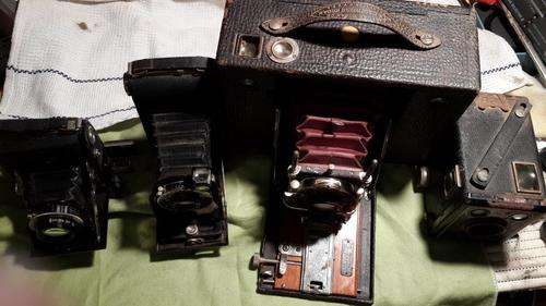 FOUR RARE CAMERAS AS A LOT A ZEISS ICON COMPUR-RAPID  FOLDING CAMERA TWO KODAK FOLDING CAMERAS