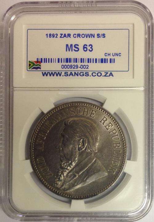 ZAR 1892 Single Shaft Crown SANGS MS63