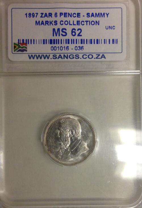 1897 6pence SANGS GRADED MS62 *SAMMY MARKS COLLECTION