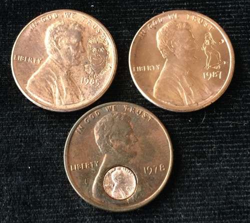3 x US PENNIES, Over Struck