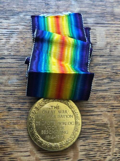 WW1 SA, Bilingual Dutch Victory Medal.
