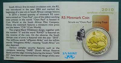 2004 Oom Paul Mint Mark R5 Coin