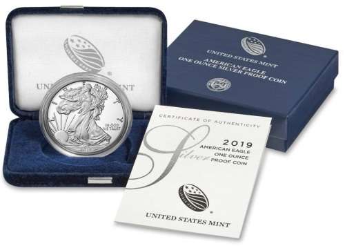 2019 USA 1oz SILVER EAGLE $1 Proof Coin (W)