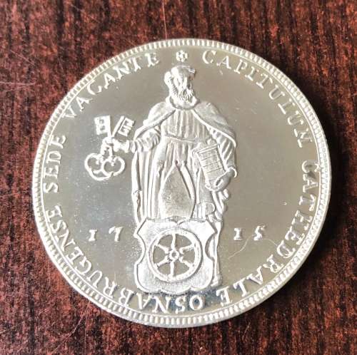 1973 1 Thaler, Sede Vacante, SILVER Replica of 1715 Coin