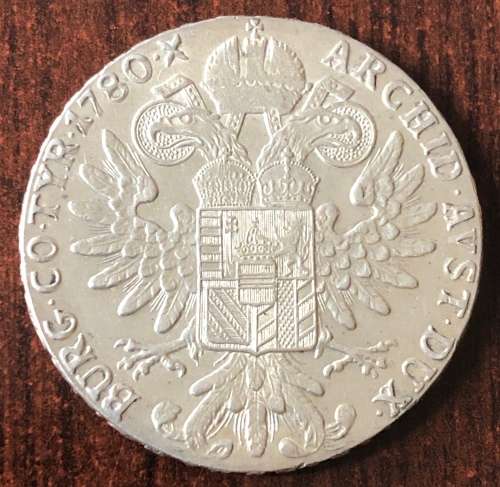 1780, Maria Theresa, SILVER Thaler Coin