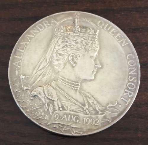 King Edward VII and Queen Alexandra SILVER Medallion (HUGE)