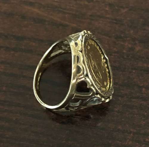 Gold 1/10oz KRUGERRAND Coin Ring