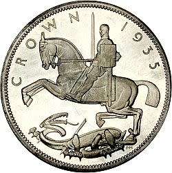 1935 Great Britain SILVER Crown / 5 Shillings