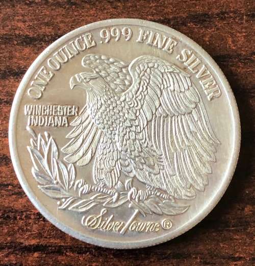 1 Oz SILVER Winchester Indiana  Silvertowne Round