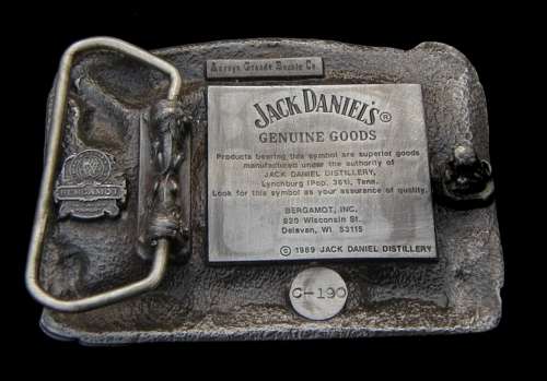 1989 Vintage JACK DANIEL'S Brass Belt Buckle (C-190)
