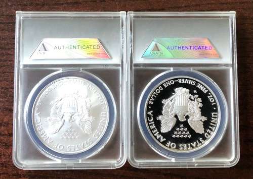 2008 SILVER USA Eagle 2 Coin Set (PF70 & MS70)