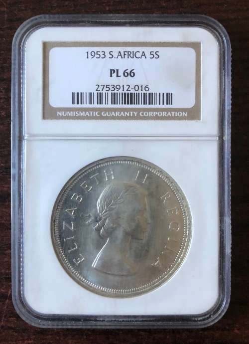 1953 SA SILVER Crown / 5 Shillings (PL66)