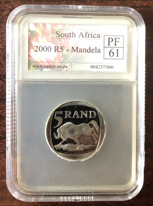 2000 Mandela "Smiley" PROOF R5 Coin