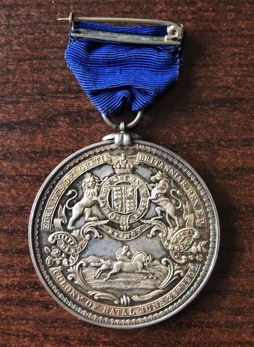 1902 Colony of Natal SILVER Medal, Edward VII,  awarded to Zulu Chiefs