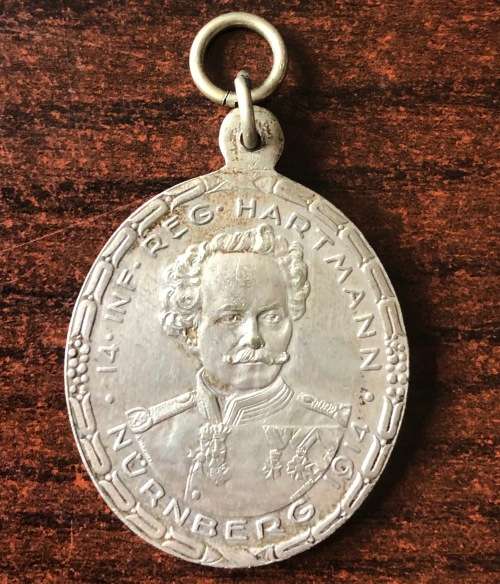 German Pre WW1 Bavarian Commemorative medal, 14th Infantry Regt Hartmann