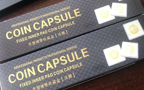 Clear SQUARE Coin Capsules - 40mm (Box of 29)