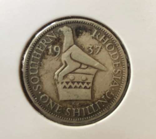 1937 Southern Rhodesia SILVER One Shilling