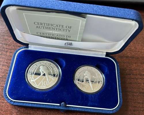 Italy 2006 XX Winter Olympics in Torino 5 & 10 Euros SILVER Set