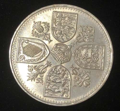 1953 UK 5 Shilling.Coronation Of Elizabeth 11.Commerative Issue.