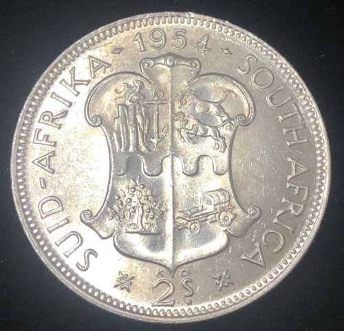 1954 SA SILVER 2 Shilling (UNC)