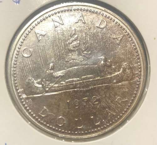 1972 Silver Canadian One Dollar.