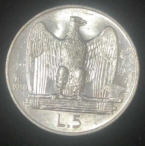 1930 Silver 5 Lire