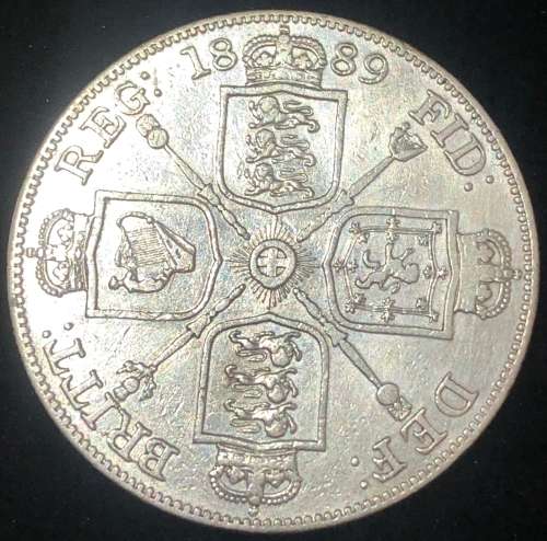 1889 Silver Great Britain Double Florin.