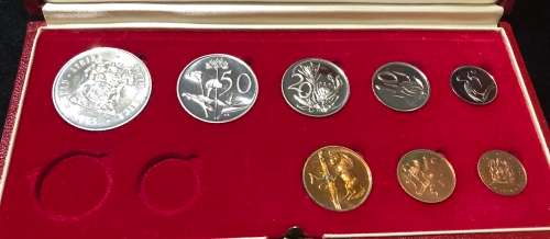 1975 Long Proof Set, With SILVER One Rand, NO Gold.