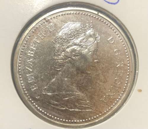1972 Silver Canadian One Dollar.