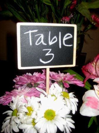Table Number Blackboards