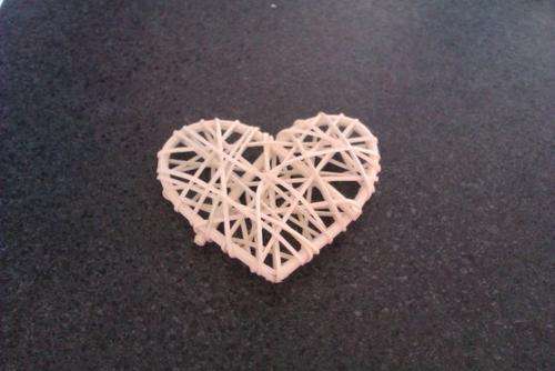Small White Rattan Hearts
