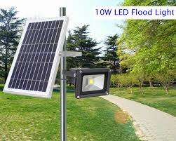 Solar 10W LED Flood Light with remote controller --- Automatically Working- Lithium Battery - Separ