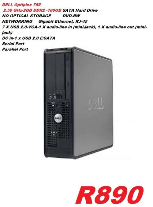 DELL Optiplex 755 intel Core2Duo2.50 GHz -2GB DDr -160GIG HDD