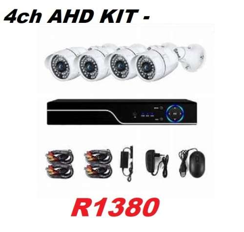 4CH AHD CCTV Security DVR, 4 x Outdoor Night Vision Cameras Surveillance System DIY Kit ,ready to go