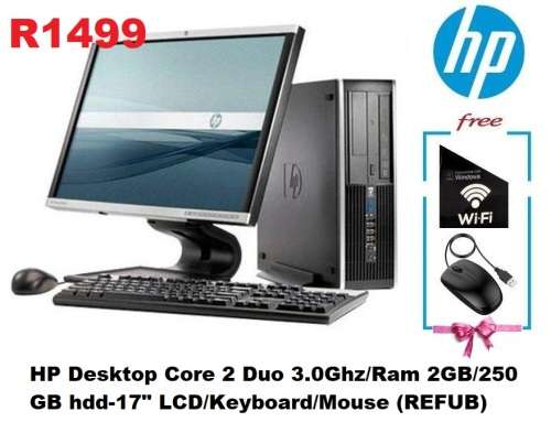 HP Desktop Core 2 Duo 3.0Ghz/Ram 2GB/250 gb hdd/Lcd 17`