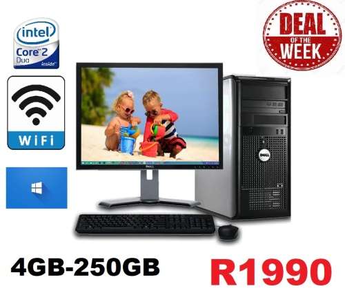 Dell Optiplex Desktop Computer PC Tower Intel 3.0GHz 4GB Ram 25oGB+17` lcd