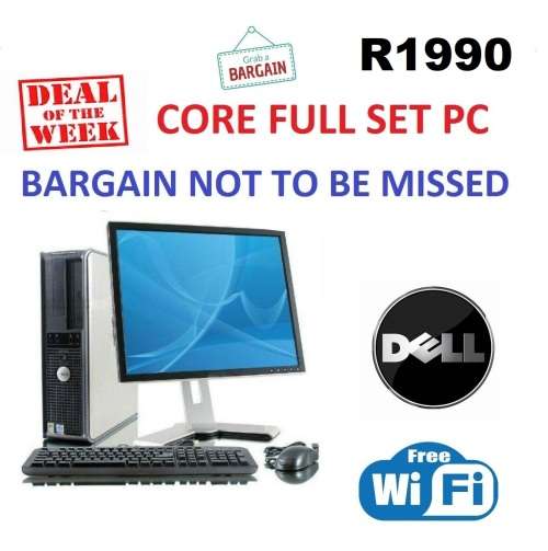 Dell Optiplex Windows 10 Desktop Computer Tower Core 2 Duo 4GB 250GB DVD WiFi 17` LCD